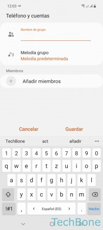 Paso 4: Ingresa un Nombre de grupo Crear grupo de contactos - Ingresa un Nombre de grupo