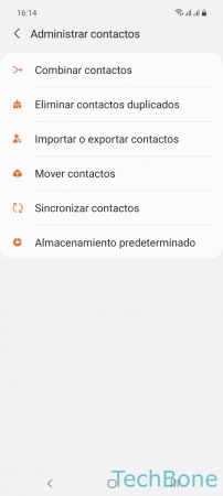 Paso 4: Presiona Almacenamiento predeterminado Establecer el almacenamiento predeterminado para nuevos contactos - Presiona Almacenamiento predeterminado