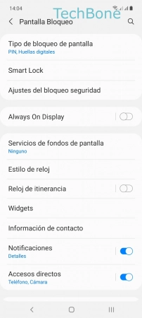 Paso 3: Presiona Ajustes del bloqueo seguridad Evitar que se desactive Wi-Fi y los datos móviles - Presiona Ajustes del bloqueo seguridad