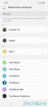 Paso 7: Selecciona uno o más contactos Exportar contactos - Selecciona uno o más contactos