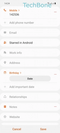 How to Add Birthday to a Contact - Tap on  Date   (Birthday) 