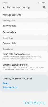 How to Change Google Backup account - Tap on  Back up data 