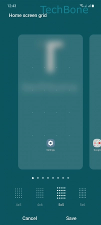 How to Change Grid Size on Home Screen - Set the  Home screen grid  and tap  Save 