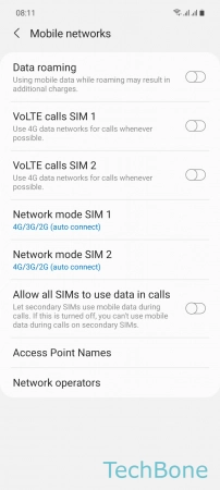 How to Change Preferred Network mode - Tap on  Network mode SIM 1 / 2 