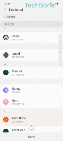 How to Create Contact group - Select the desired  Contacts  and tap  Done 