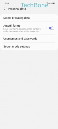 How to Delete Access and Login data - Tap on  Usernames and passwords 