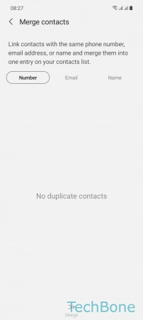 How to Merge Duplicate contacts - Choose  Number ,  Email  or  Name 