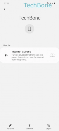 How to Rename paired Bluetooth device - Tap on  Rename 