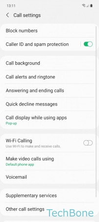 How to Show/Hide Caller ID - Tap on  Supplementary services 