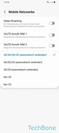 Schritt 5: Wähle einen Netzmodus Netzmodus - Wähle einen Netzmodus