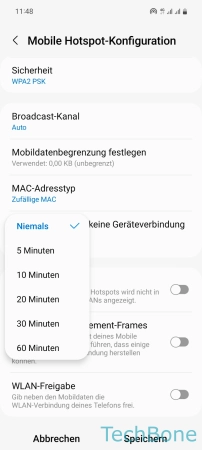 Schritt-8 Lege die Dauer bis zum Ausschalten fest Automatisch deaktivieren - Lege die Dauer bis zum Ausschalten fest