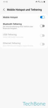 Einrichten - Tippe auf  Mobile Hotspot 