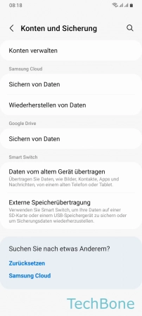 Schritt 3: Tippe auf Wiederherstellen von Daten Sicherungen in der Cloud löschen - Tippe auf Wiederherstellen von Daten