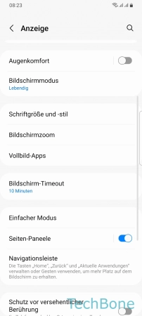 Schritt 3: Tippe auf Seiten-Paneele Position ändern - Tippe auf Seiten-Paneele