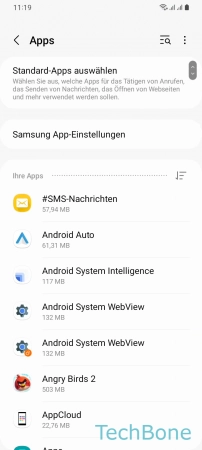 Schritt 3: Tippe auf Standard-Apps auswählen Nachrichten (SMS) - Tippe auf Standard-Apps auswählen