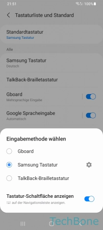 Schritt 5: Wähle die gewünschte Tastatur