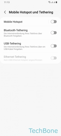 Bluetooth-Tethering - Aktiviere oder deaktiviere  Bluetooth-Tethering 