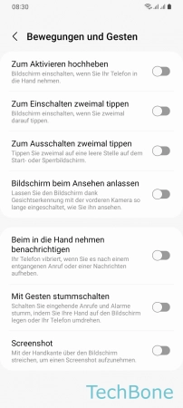 Schritt 4: Aktiviere oder deaktiviere Beim in die Hand nehmen benachrichtigen Beim Anheben - Aktiviere oder deaktiviere Beim in die Hand nehmen benachrichtigen