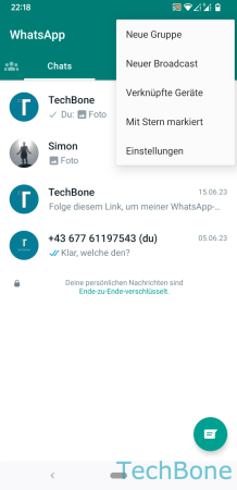 Online-Status ändern - Öffne die  Einstellungen 