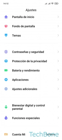 Paso 2: Presiona Bienestar digital y control parental Activar o desactivar el Modo Descanso - Presiona Bienestar digital y control parental