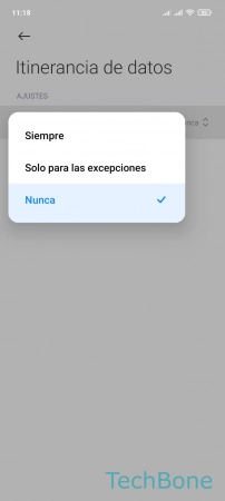 Paso 6: Elige una opción Activar o desactivar Itinerancia de datos (Roaming) - Elige una opción