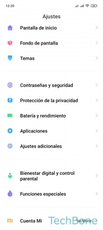 Paso 2: Presiona Ajustes adicionales Ajustar el Balance de audio - Presiona Ajustes adicionales