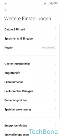 Vergrößerung - Tippe auf  Bedienungshilfen 