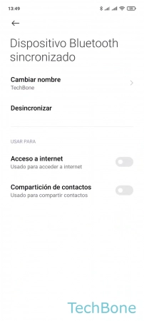Paso 4: Activa o desactiva Compartición de contactos Compartir los Contactos por Bluetooth - Activa o desactiva Compartición de contactos