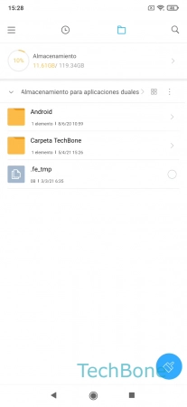 Paso 5: Mantén presionado una carpeta Copiar archivos de aplicaciones duales a la memoria interna - Mantén presionado una carpeta