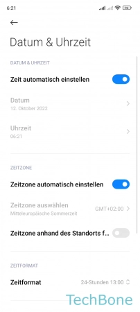Zeitzone - Deaktiviere  Zeitzone automatisch einstellen 