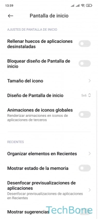 Paso 3: Presiona Diseño de Pantalla de inicio Establecer el Diseño de la Pantalla de inicio - Presiona Diseño de Pantalla de inicio