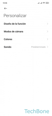 Paso 5: Presiona Modos de cámara Establecer la Disposición de los Modos de cámara - Presiona Modos de cámara