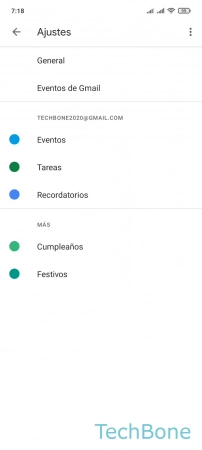 Paso 4: Presiona General Establecer la Duración predeterminada de Eventos - Presiona General