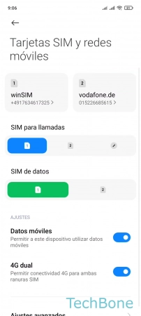 Paso 3: Establece la SIM preferida para llamadas Establecer la Tarjeta SIM preferida para Llamadas - Establece la SIM preferida para llamadas