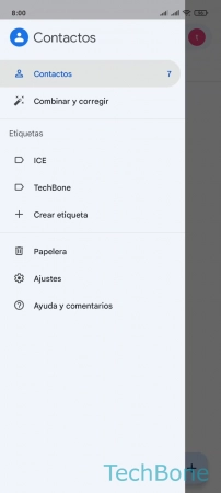 Paso 3: Abre los Ajustes Exportar Contactos - Abre los Ajustes