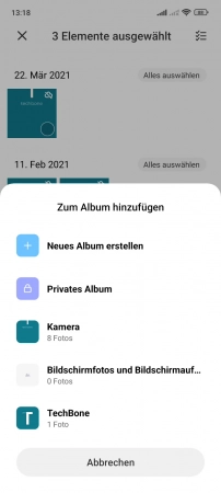 Schritt 5: Wähle ein Album Fotos/Videos verschieben - Wähle ein Album