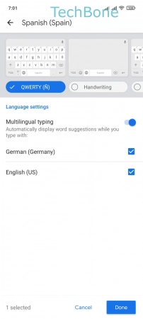 How to Add Language to Keyboard - Set the  Layout  and tap on  Done 