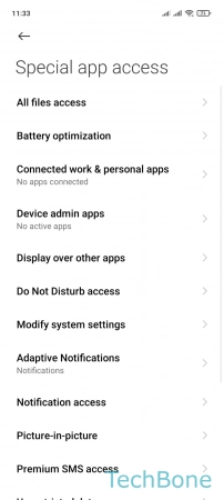 How to Allow/Deny Apps to Modify system settings - Tap on  Modify system settings 