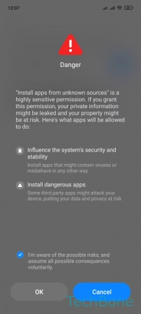 How to Allow/Deny Install Apps from unknown sources - Tap on  OK 