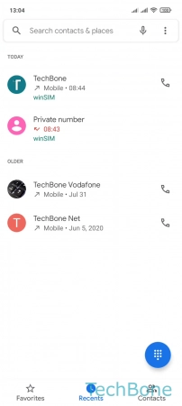 How to Block an Entry from Call history - Tap and hold an  Entry 