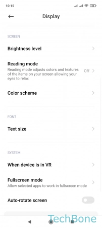 How to Change Font size - Tap on  Text size 