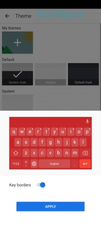 How to Change Keyboard theme - Turn On/Off  Key borders  and tap  Apply 