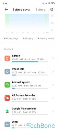 How to Check Battery usage stats - Choose an  app 