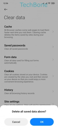 How to Clear Browsing data - Tap on  OK 