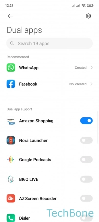 How to Create or Remove Dual Apps - Turn On/Off an  app  or select a  recommended app 