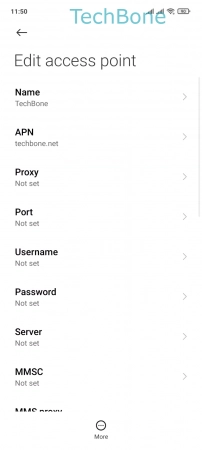 How to Delete Access Point Names (APN) - Tap on  More 