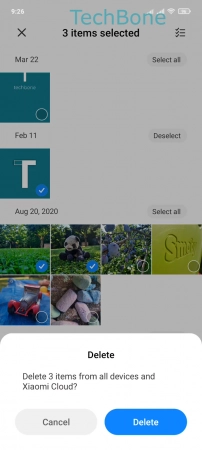 How to Delete Photos or Videos - Tap on  Delete 