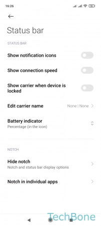 How to Show/Hide the Notch in individual Apps - Tap on  Notch in individual apps 