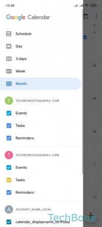 How to Manage displayed Accounts in Calendar - Turn On/Off the corresponding  Account 