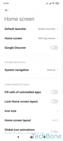 How to Mirror the Buttons in the Navigation bar - Tap on  System navigation 